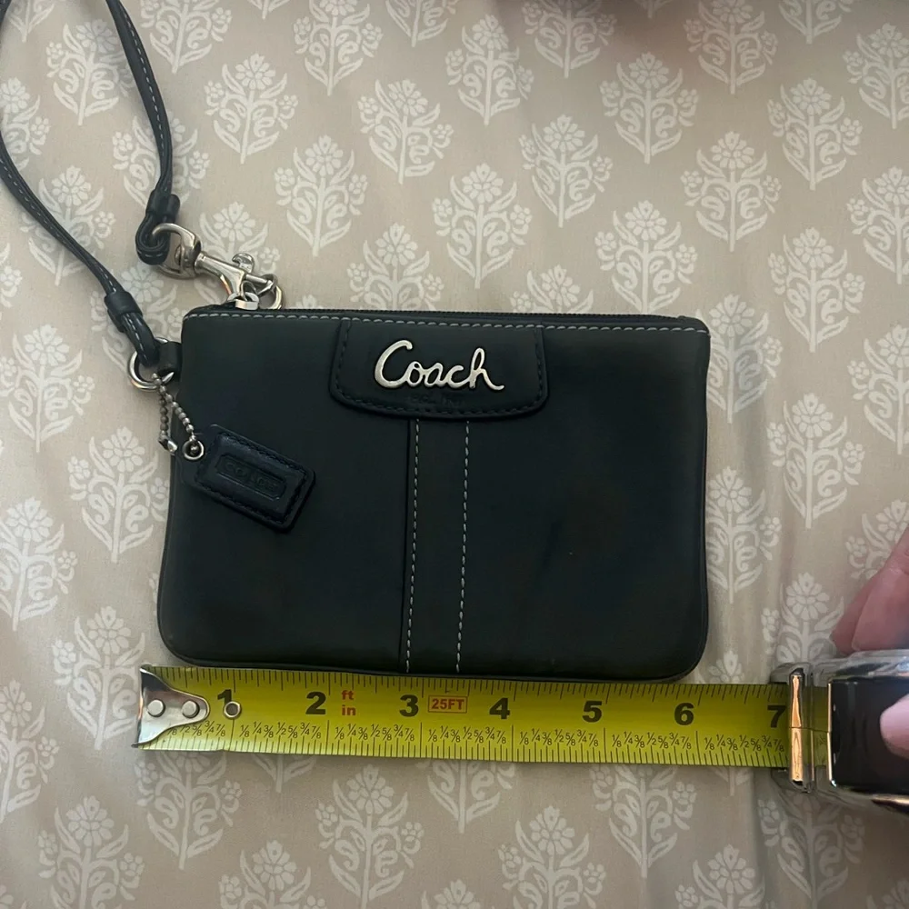 Coach Dark Leather Wristlet